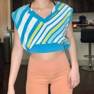 Diagonal stripe vintage 70s striped sweater vest